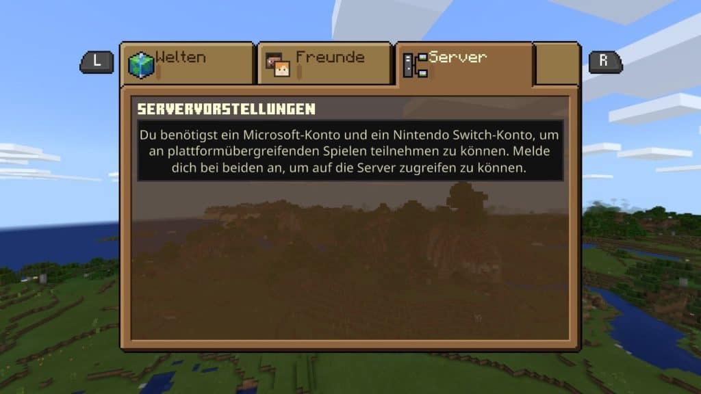Fehlermeldung Minecraft Switch 
